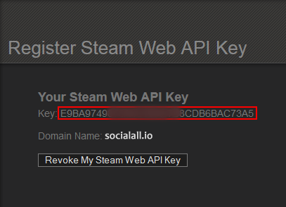 Steam : Api key