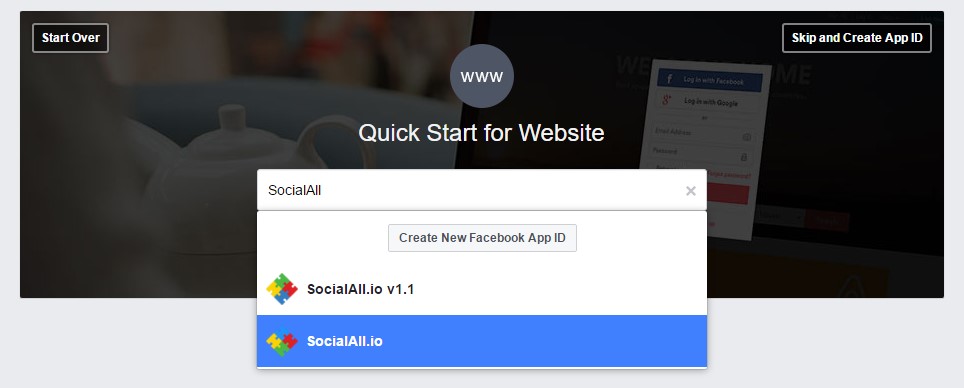 Facebook : Create App name