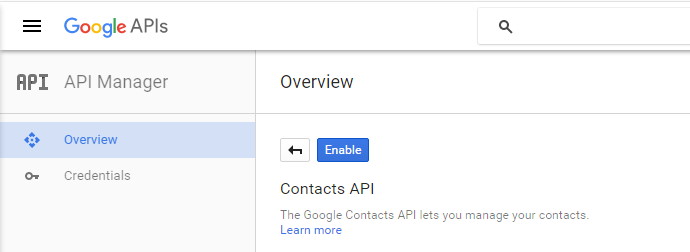 Google : Enable APIs