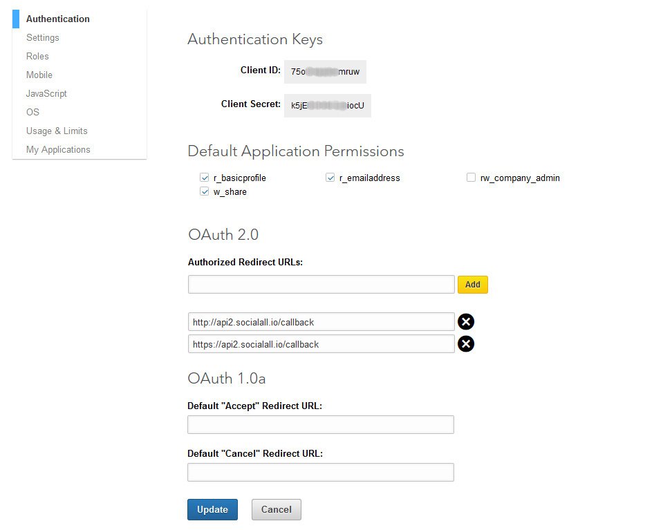 Linkedin : Authentication Page